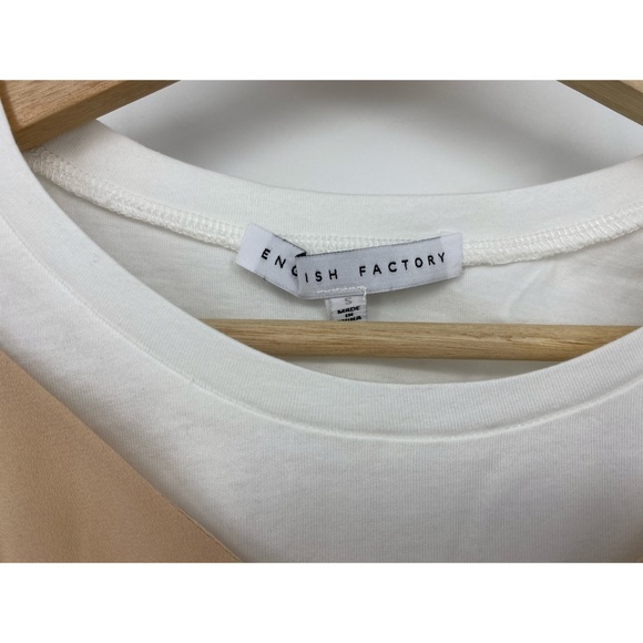 English Factory Cream White Self-Tie Tank Top Cotton T-Shirt - Picture 3 of 10